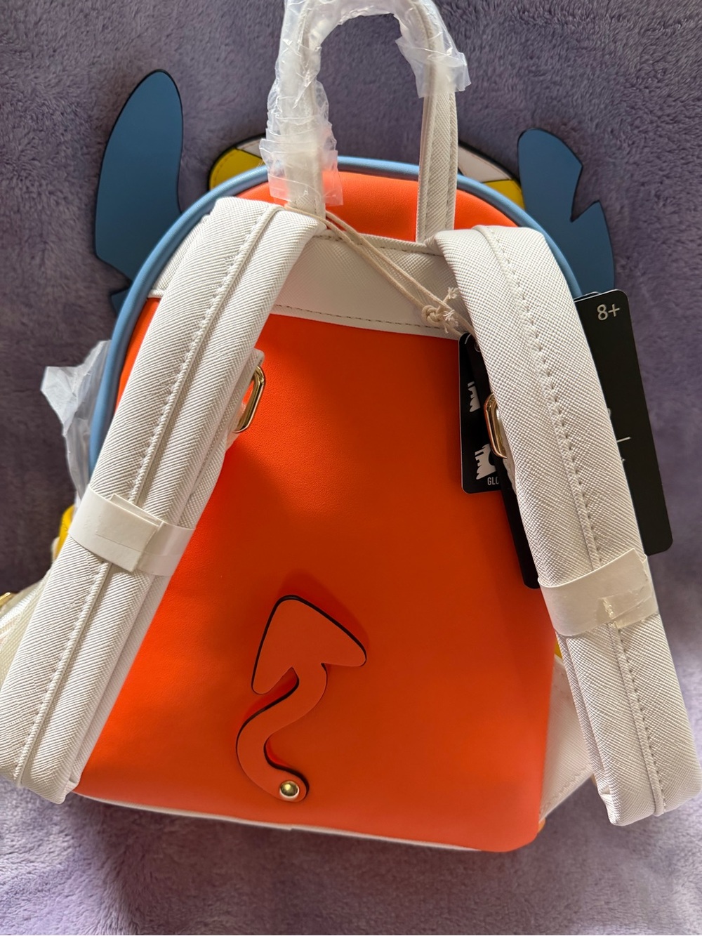 Loungefly Blue Stitch Halloween Pumpkin Candy Backpack with Orange Accents. NWT - Picture 2 of 4